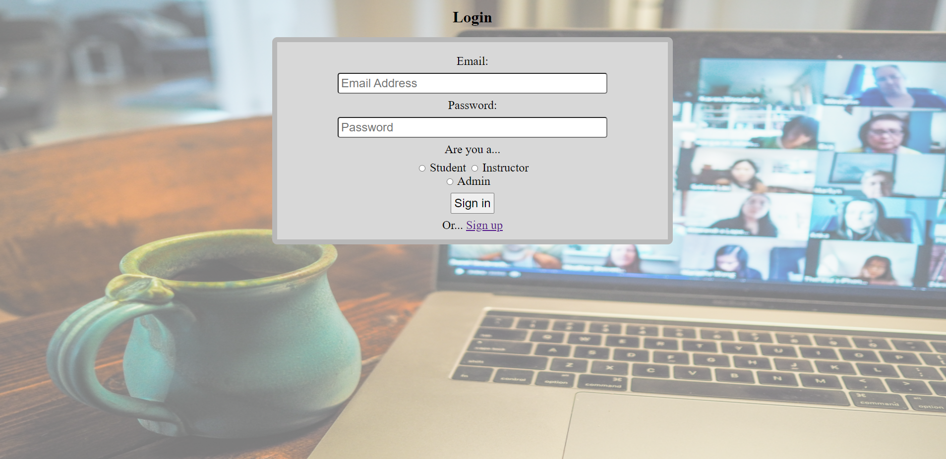 Preview of Chalkboard website.