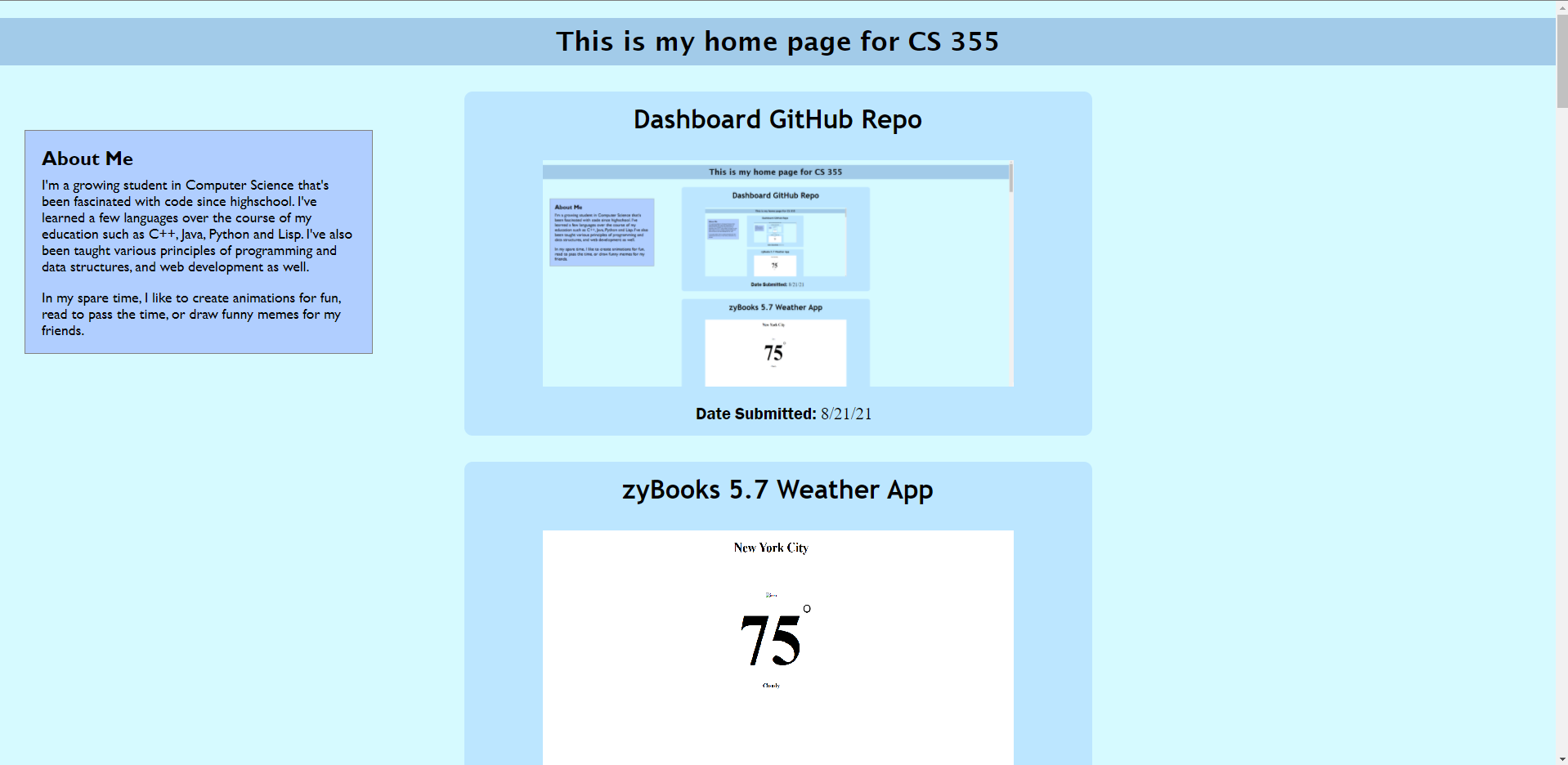 Preview of Dashboard Repo.
