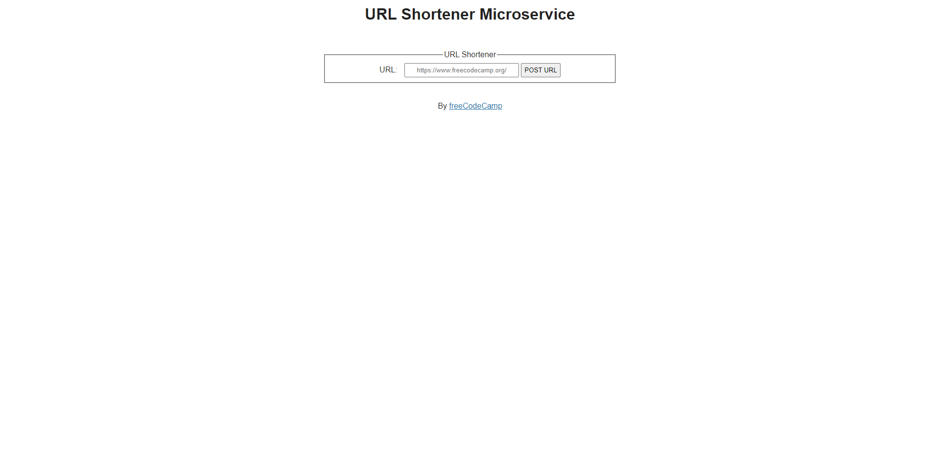 Preview of URL Shortener Microservice.